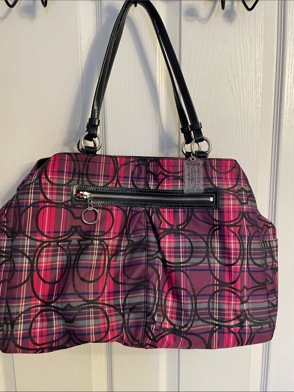 Coach Pink Tote Bag with Black Handles - Women Bags